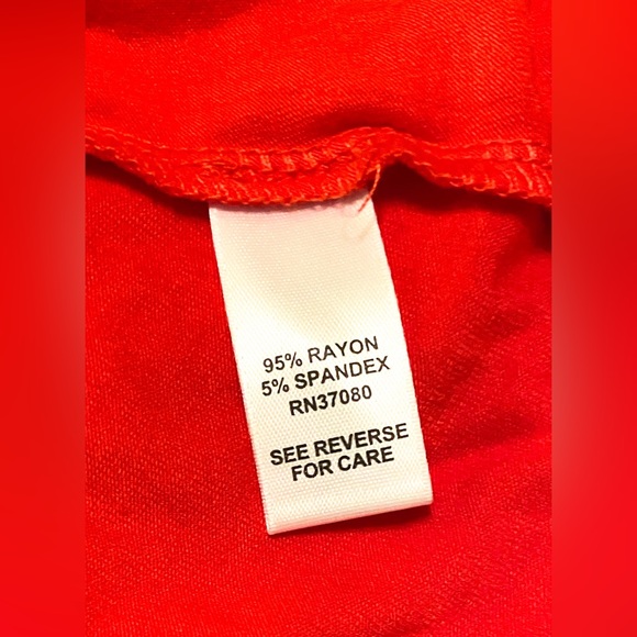 CATO Ruffled Orange-Red Tank Top Size 18/20 Super Soft & Stretchy - Picture 4 of 4